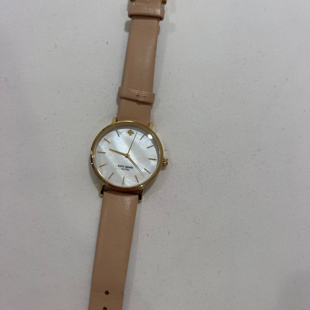 Kate Spade New York Metro Mother of Pearl Gold Tone Tan‎ Leather Watch KSW1059